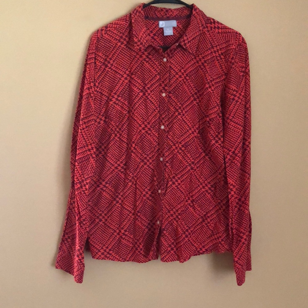 JCP Silk Blend Button Down Shirt